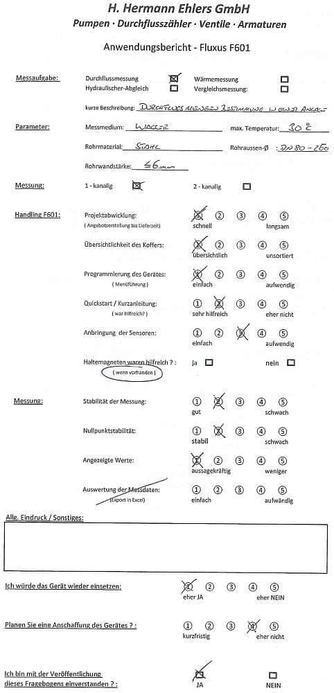 Durchflussmesser Fluxus F601 berührungslos Nutzererfahrung Durchflussmesser Fluxus F601 berührungslos Nutzererfahrung