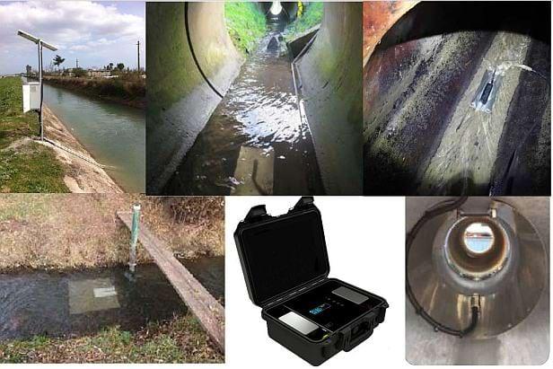 Messgerät für teillgefüllte Rohrleitungen, Gräben, und Kanälen. Auch als mobile Durchflussmessung in teilgefüllten Rohren, Gräben, Schächten und Kanälen.