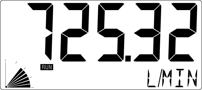 F 010 Fluidwell LCD Anzeige Beispiel der LCD Anzeige